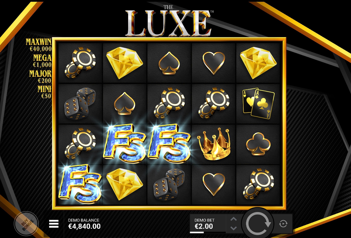 The Luxe BLACK AND GOLD免費旋轉與黏性金框